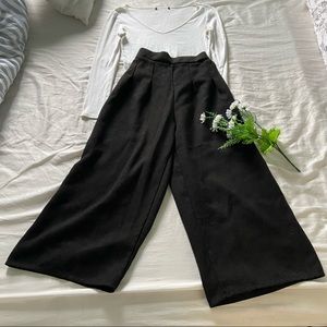 Tweed wideleg flare pants